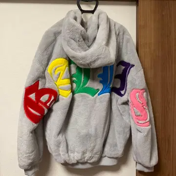 GALLIS ADDICTION 퍼 자켓 그레이 후드 부착