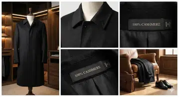 [ 최고급 ] 캐시미어 100% 스텐카라 코트 블랙 비즈니스 관혼상제