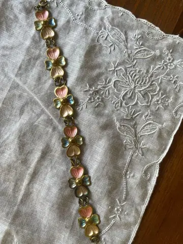 빈티지 꽃 모티브 팔찌 컬러풀