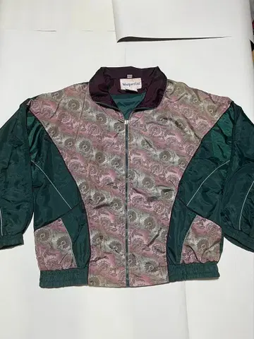 꽃무늬 그린 남성용 나일론 자켓 M