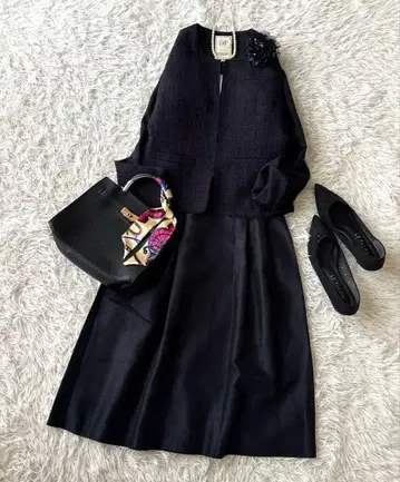 새상품급 오샤레맘 비밍 자켓 트위드 M 네이비 졸업식