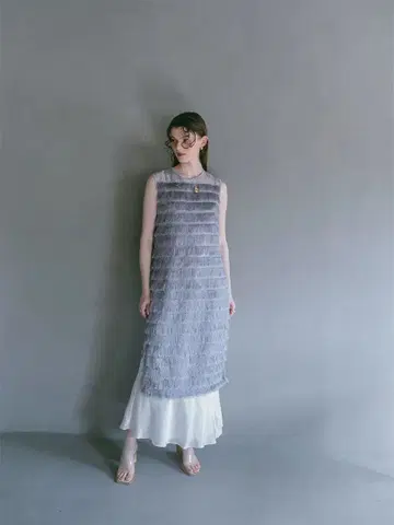 MARTE sahara Fringe Slit Dress