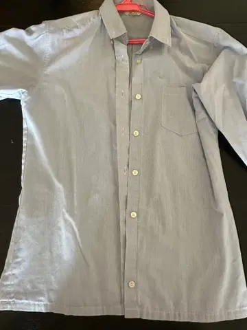 스트라이프 긴팔 셔츠 포켓 부착 (2개)