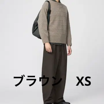 UNIQLO U 브러쉬드 맨투맨 와이드 팬츠 브라운 XS