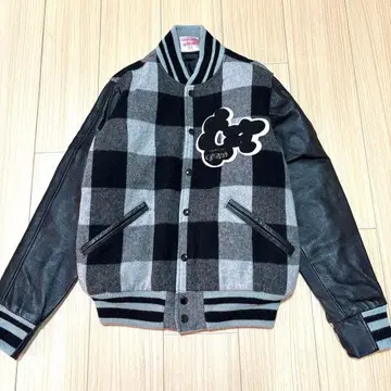 ggraph 바시티 자켓 블랙 그레이 체크