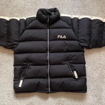 FILA 블랙 다운 자켓 숏 슬리브