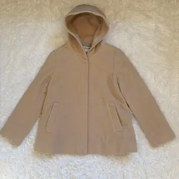 Ray BEAMS 여성용 울 코트 F 울 베이지 후드 겨울 의류