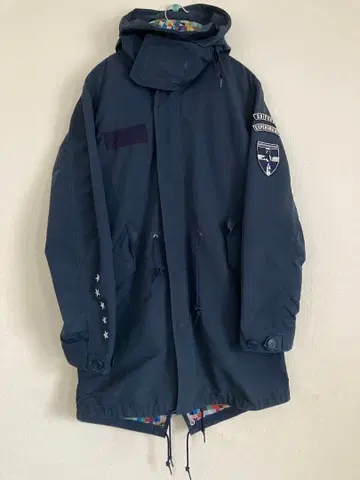 유니폼 익스페리먼트 모즈 코트 팔 와펜 안감 모자이크 네이비