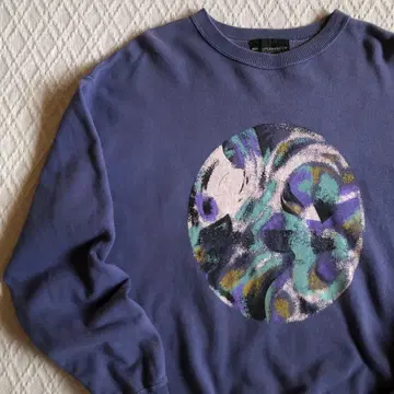 미스터 준코 트레이닝복 맨투맨 라이트 네이비 백 프린트