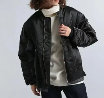 HARE 사이드 ZIP 레이어드 MA-1 블루종