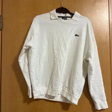 LACOSTE 카라 부착 폴로 맨투맨 36 화이트