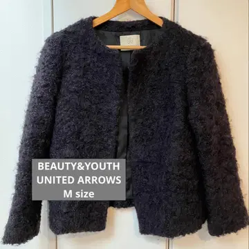 BEAUTY&YOUTH 네이비 노카라 자켓