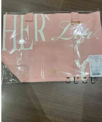 HLT DAIRLY 로고 토트백 peach