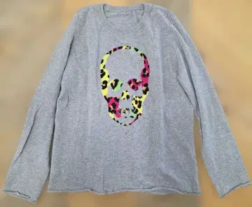 루시앙페라피네 캐시미어 100 스컬 디자인 그레이 스웨터 y52