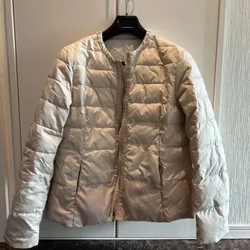 아이보리 퀼팅 다운 자켓