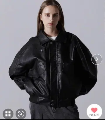 CLEL 블랙 가죽 자켓