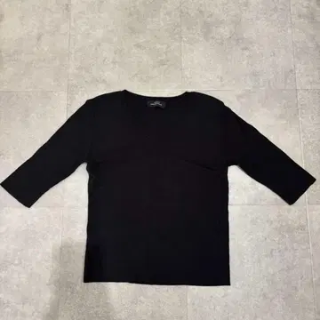 유나이티드 애로우즈 리브 V넥 5부 소매 니트