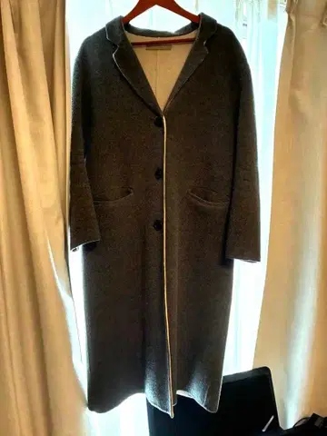 theory luxe 그레이 롱 코트 울