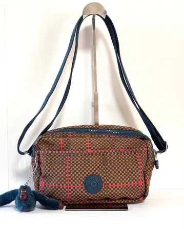 키플링 체크 무늬 미니 숄더백