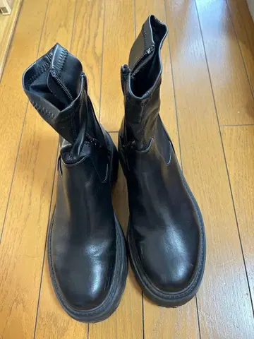 블랙 사이드 고어 부츠 가죽