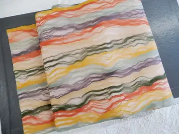 순수 실크 무지개 같은 여름용 나고야 오비 비침 빗살무늬