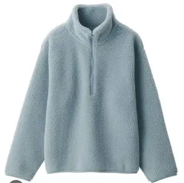 무인양품 보아 플리스 하프 지퍼 풀오버 XL 스카이블루 라이트 블루