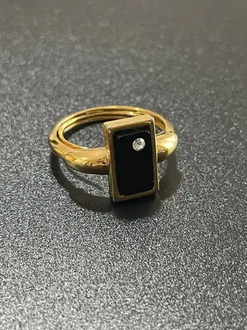 [ 새상품급 ] AVON 빈티지 골드 블랙 반지