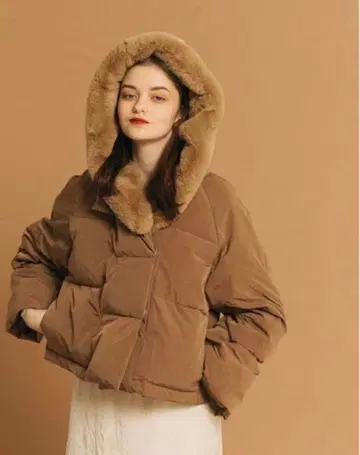 PINUE 쫀득쫀득 숏 다운 브라운 FREE