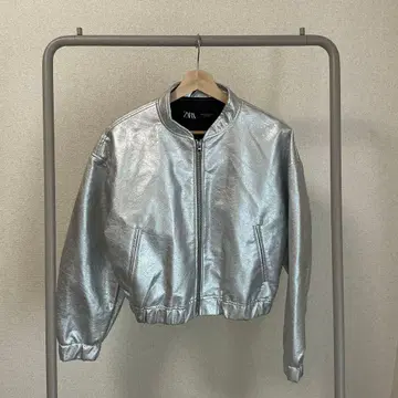 ZARA 실버 점퍼/블루종 M 사이즈