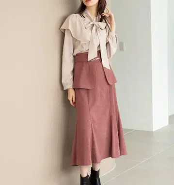 페플럼 벨트 스커트 12100엔