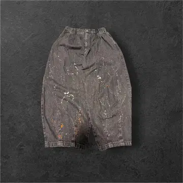 즉시 구매 ok! 레어 페인트 가공 MARENGO 와이드 팬츠 그레이