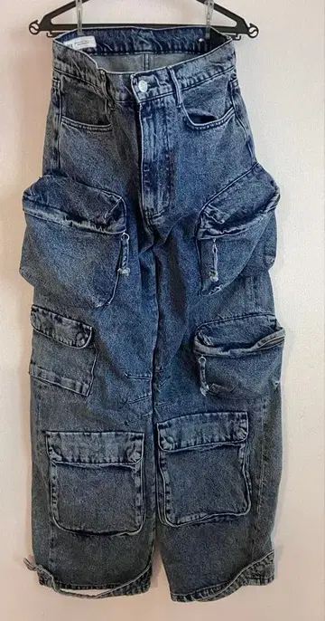 [ ZARA ] 포켓 유틸리티 데님 팬츠 EUR40 블루