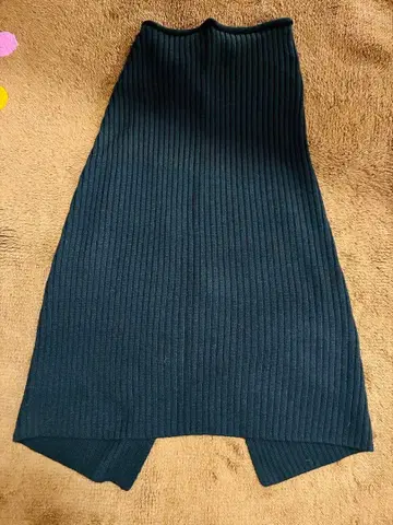 새상품 무인양품 목의 까슬거림을 줄인 메리노울 혼방 판초 블랙