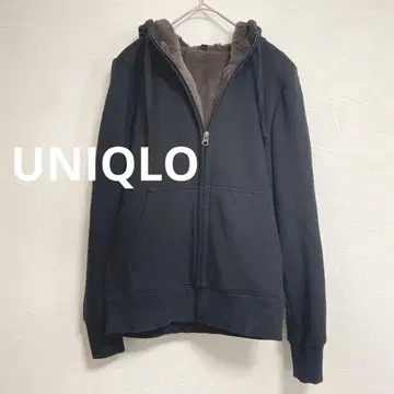 유니클로 UNIQLO 보아 맨투맨 풀집업 후드티 블랙 S