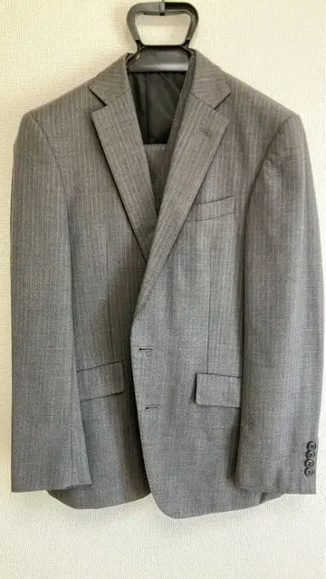 SUIT SELECT 수트 쓰리피스 그레이 스트라이프