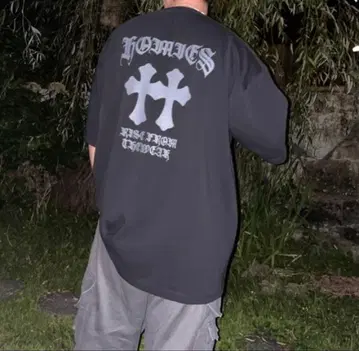 HOMIES W cross 티셔츠 그레이 2XL 블랙