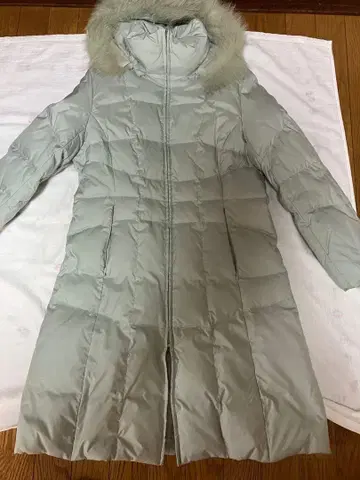 레어 S 사이즈 퍼 후드 롱 다운 자켓