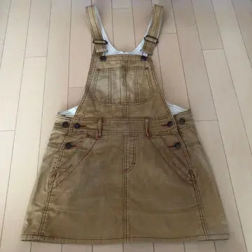 베티 스미스 오버롤 살로펫 스커트 데님 M 브라운