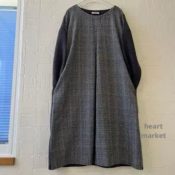 울풍 글렌체크 절개 원피스 겨울 원피스