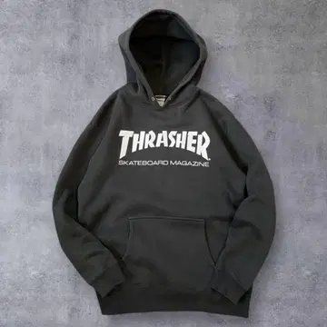 THRASHER 스테디셀러 빅 로고 블랙 후드티 L