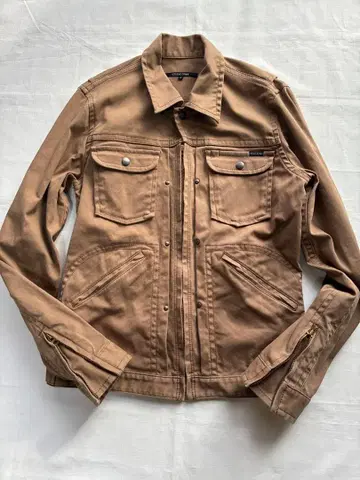 스튜디오 오리베 워크 셔츠 자켓 카멜 브라운