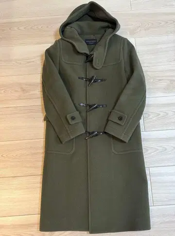 MACPHEE 맥피 더플 롱 코트 멜톤 토글 소가죽 카키