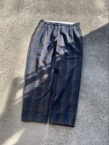 유로 울 체크 슬랙스 2턱 opti 지퍼 구제 의류