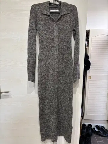 러그넘 문 롱 원피스 그레이