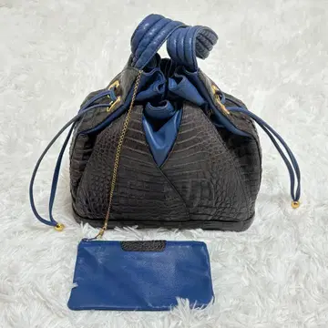 크로커다일 복조리백 원핸들 블루 바이컬러 투톤