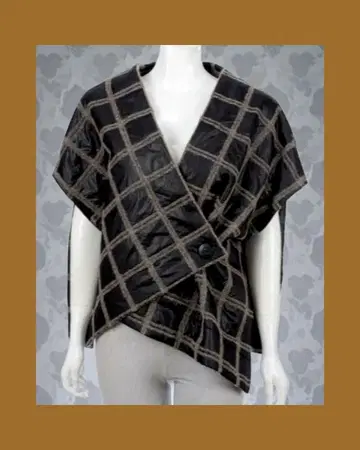 변형 컷 블록 라인 퀼팅 베스트