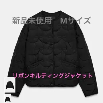 미사용 새상품 ZARA 리본 퀼팅 자켓 M