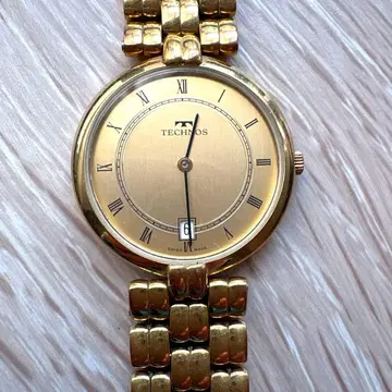 [새상품급] 테크노스 TECHNOS 손목시계 작동품 골드 남성용