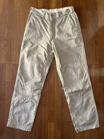 GOODENOUGH 베이지 데미지 치노 팬츠 S