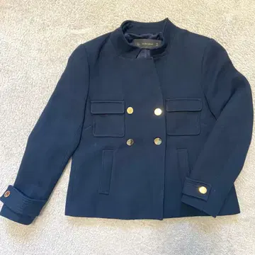 [ ZARA BASIC ] 더블 브레스트 자켓 네이비 골드 버튼